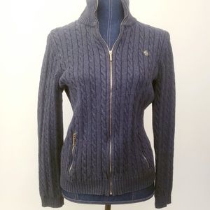 🌟Ralph Lauren Gray Zipup Cable Sweater Crewneck🌟